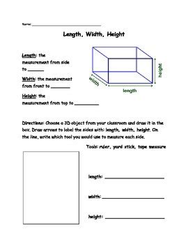 Measuring Length Width Height by KayKreations | TPT