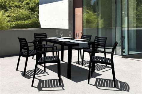 Compamia : Artemis Resin Rectangle Outdoor Dining Set 7 Piece with Arm ...