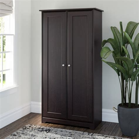 Bush Furniture Cabot Tall Storage Cabinet with Doors in Espresso Oak ...