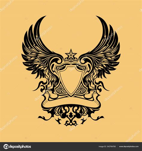 Wing Shield Logo Design Stock Vector Image by ©mazmatto #342764760