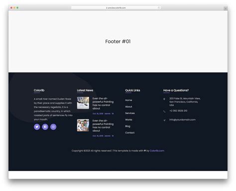 Bootstrap Footer V11 - Free HTML Footer Template 2024 - Colorlib