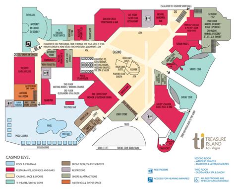 Treasure Island Casino Property Map & Floor Plans - Las Vegas