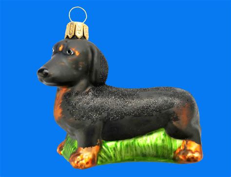 DACHSHUND DOG EUROPEAN BLOWN GLASS CHRISTMAS TREE ORNAMENT DECORATION ...