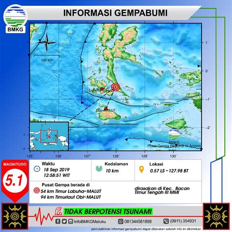 Gempa Bumi Tektonik M 5,1 Guncang Halmahera Selatan | MalukuTerkini.com