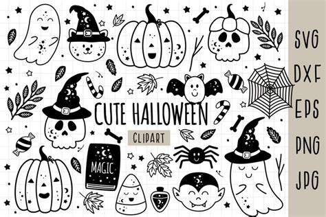 Black cute Halloween clipart,Halloween svg