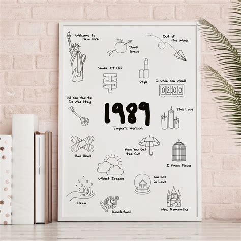 Taylor Swift Tracklist Art Poster 1989 Taylor's Version - Etsy