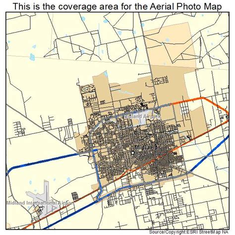 Aerial Photography Map of Midland, TX Texas