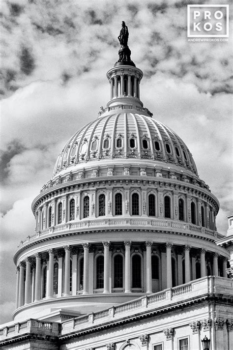 View of the U.S. Capitol Building Dome (B&W) - Fine Art Photo by Andrew ...