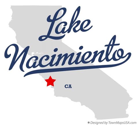 Map of Lake Nacimiento, CA, California