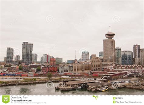 Vancouver city skyline editorial photography. Image of ship - 21739252