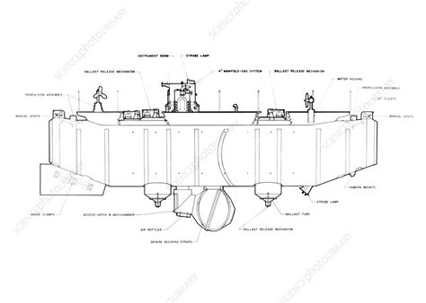 Trieste bathyscaphe, 1963 illustration - Stock Image - C035/4369 - Science Photo Library