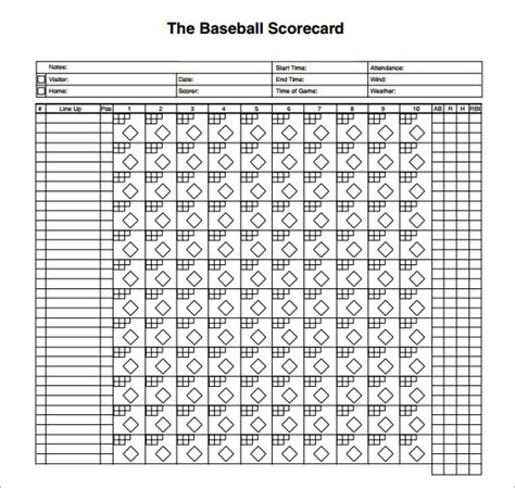 Baseball Score Sheet - 2018