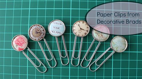 How to Make Paper Clips from Decorative Brads - YouTube | Paper clip art, Journal embellishments ...