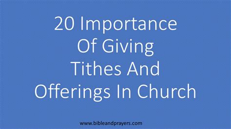 Importance Of Giving Tithes And Offerings In Church- Bibleandprayers.com