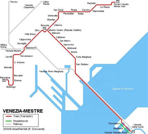 Train stations in Venice italy map - Venice railway station map (Italy)