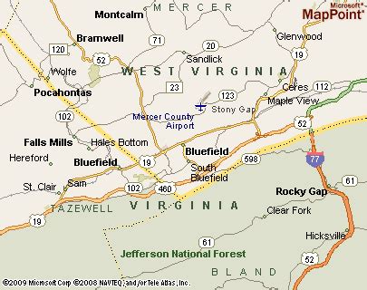 Bluefield, West Virginia Area Map & More