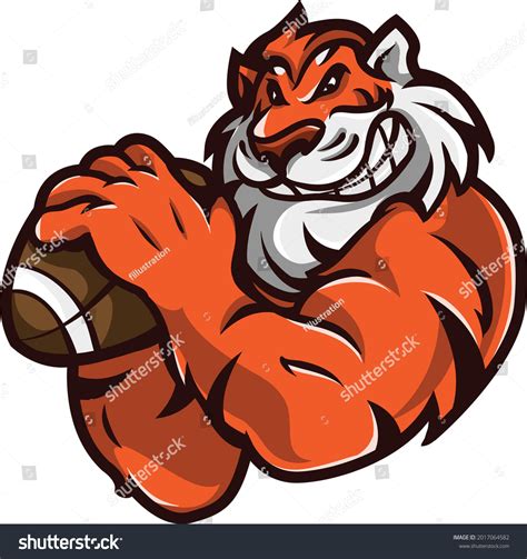 Tiger Rugby Logo Mascot Rugby American Stock Vector (Royalty Free ...