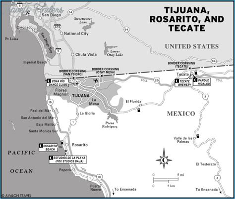 Tijuana Mexico Map - TravelsFinders.Com