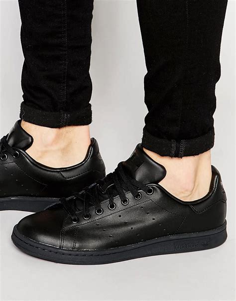 Lyst - Adidas Originals Stan Smith Leather Sneakers In Black M20327 in ...