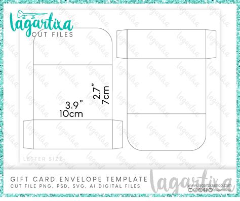 Cut Files Gift Card Envelope Template Formats PNG, PSD, Ai, SVG Download, Add Your Own Design ...