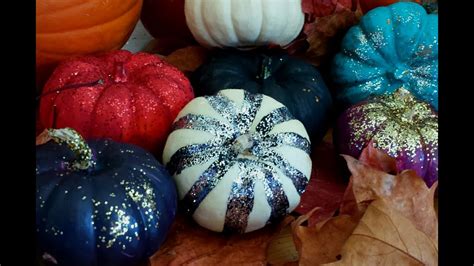 EASY DIY: Painted Pumpkins with Glitter! - YouTube