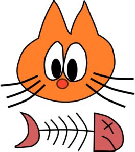 cat and fish bone clipart - Clip Art Library