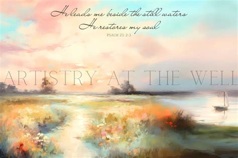 Psalm 23, Impressionist Landscape, Nature, Artful Scripture Wallart ...