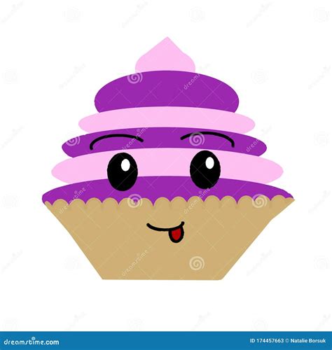 A funny cupcake stock illustration. Illustration of verctor - 174457663