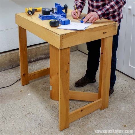 DIY Folding Workbench (Simple and Sturdy) | Saws on Skates® | Folding workbench, Small workbench ...