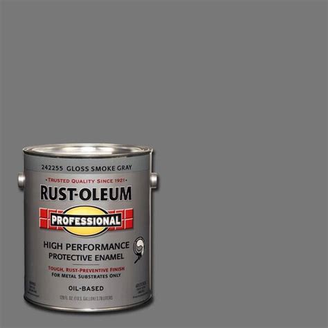 Rust-Oleum Professional 1 gal. High Performance Protective Enamel Gloss Gray Oil-Based Interior ...