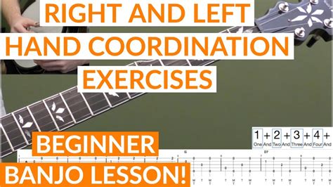 Right And Left Hand Coordination Exercises Beginner Banjo Lesson - YouTube