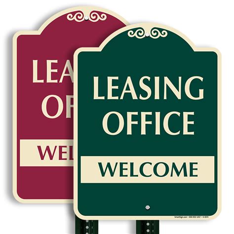 Designer Leasing Office Welcome Sign