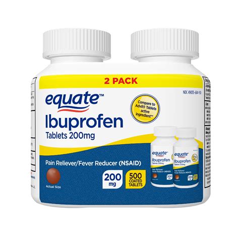 Equate Ibuprofen Tablets, 200 mg, Twin Pack, 500 Count - Walmart.com