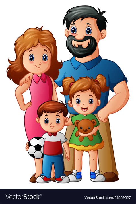 Happy family cartoon Royalty Free Vector Image