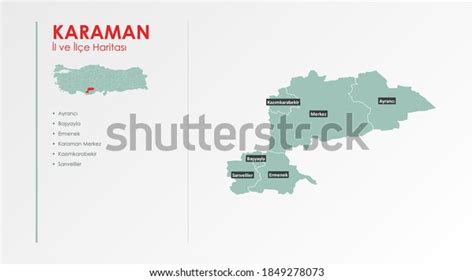 Karaman City Districts Illustration Vector Map Stock Vector (Royalty Free) 1849278073 | Shutterstock