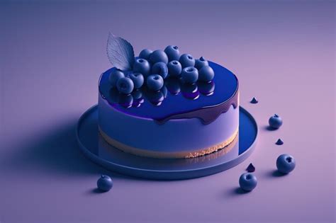 Premium AI Image | A blueberry cake with blueberries on top