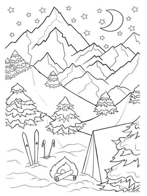 Winter Camping For Thrill-Seekers coloring page - Download, Print or Color Online for Free