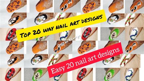 easy Top 20 way nail art designs || easy nail art designs || big nails art - YouTube