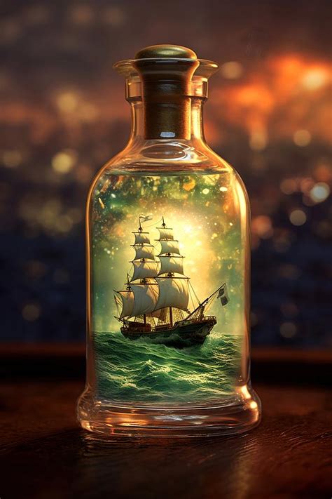 Ship in a Bottle 4 Painting by Lilia D - Fine Art America