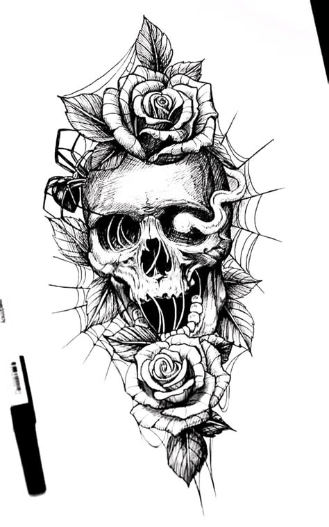 Evil Skull Tattoo, Skull Rose Tattoos, Skull Sleeve Tattoos, Skull ...