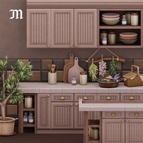 Herbalist Kitchen | myshunosun on Patreon in 2023 | Sims 4 kitchen, Sims 4, Sims 4 cc furniture