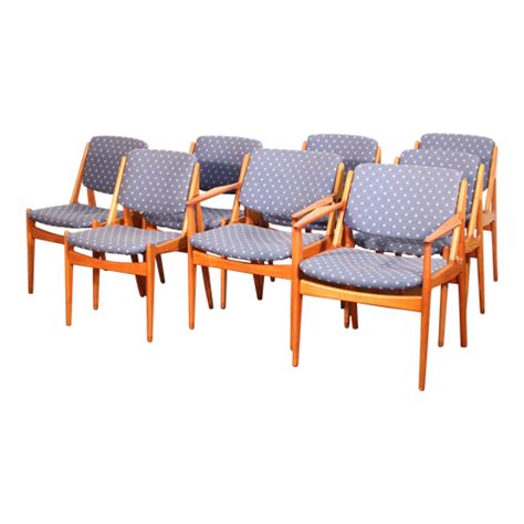 1960s Set Eight Arne Vodder "Ella" Danish Teak Dining Chairs – Metro Eclectic