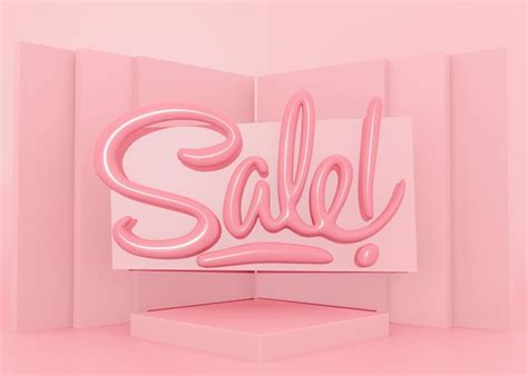 Premium Photo | Pink sale for retail with podium