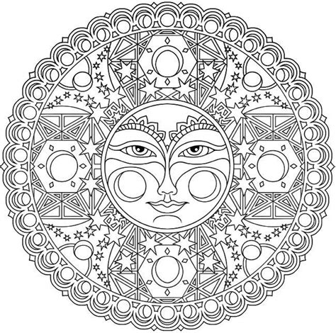 Celestial mandala | Mandala coloring pages, Moon coloring pages, Coloring pages