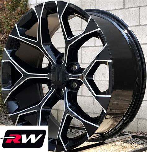 24 x 10" inch GMC Sierra 1500 OE Replica Wheels Snowflake Rims Black Milled