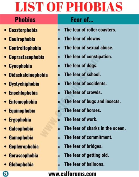 List of Phobias: Learn 105 Common Phobias of People around the World ...