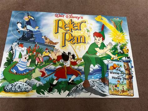 PETER PAN / Winnie the Pooh Honey Tree Original Quad Movie Cinema Poster Disney £49.99 - PicClick UK