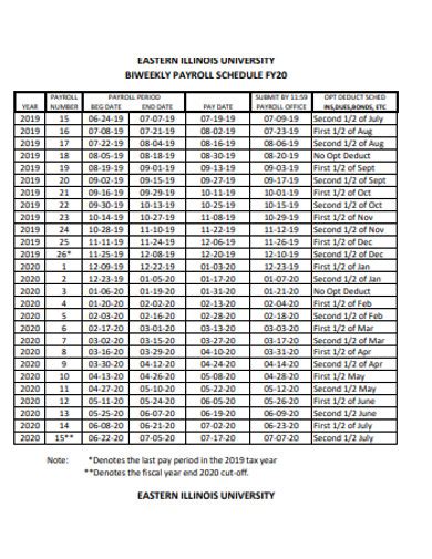 Payroll Schedule - 20+ Examples, Format, Pdf