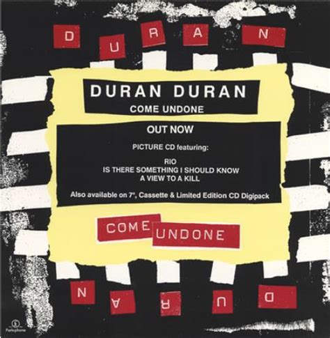 Duran Duran Come undone (Vinyl Records, LP, CD) on CDandLP