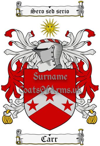 Carr (Scottish) Coat of Arms (Family Crest) PNG Image Download